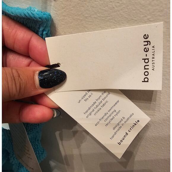 bond-eye Rico Cutout One-Shoulder OnePiece Teal Blue Green Swimsuit, Sz OS (2-8) - Picture 4 of 7